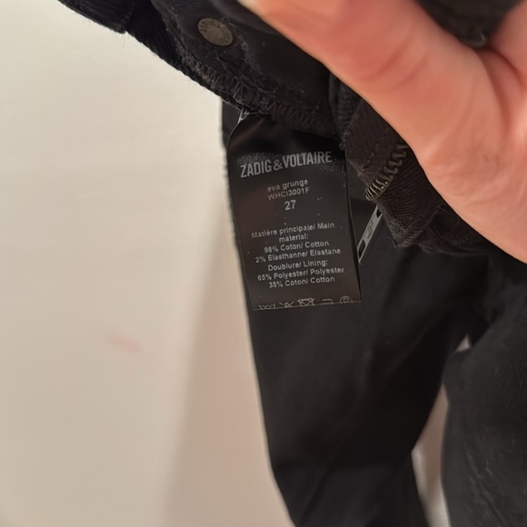 Zadig & Voltaire Eva Grunge Black Denim 27 - Picture 10 of 11